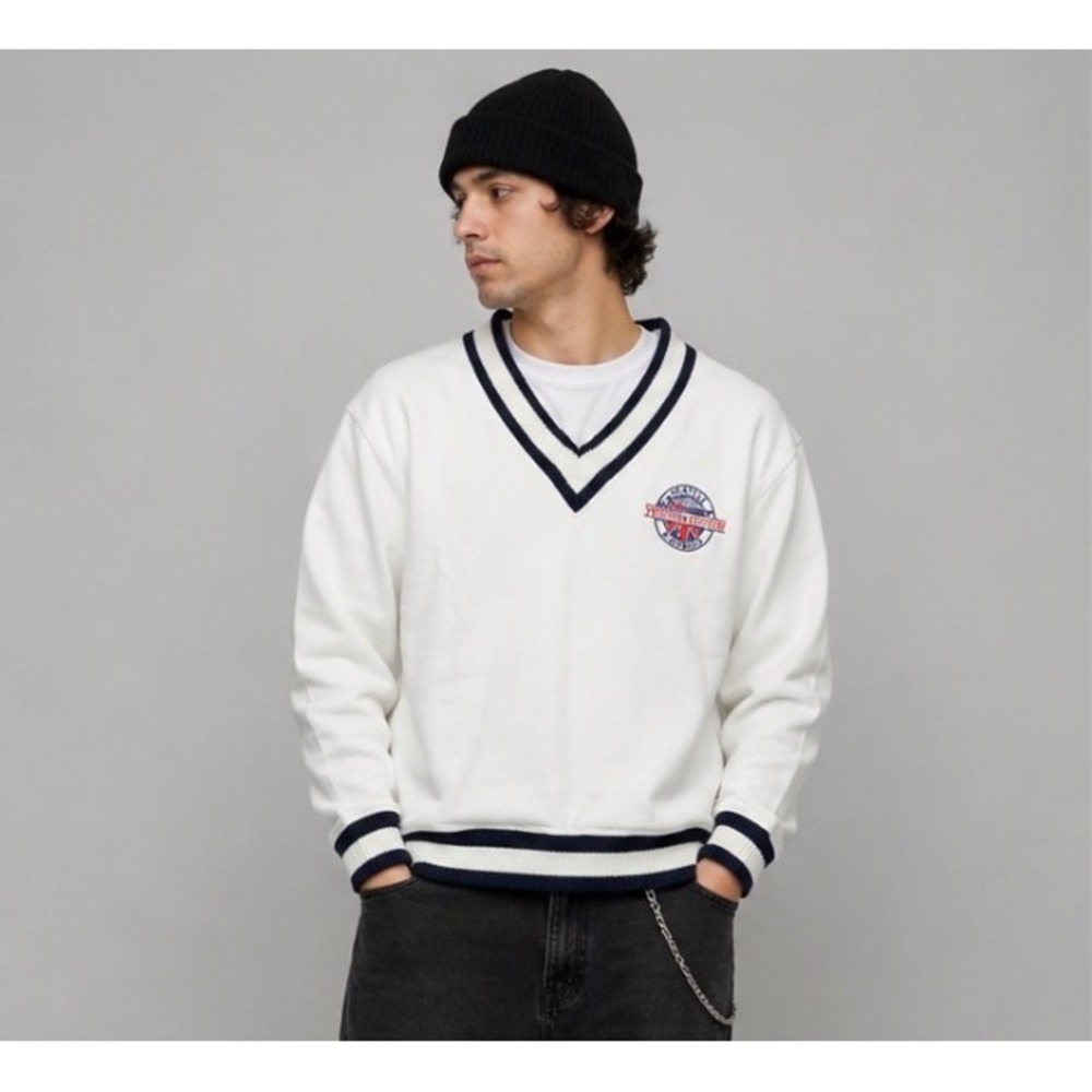 Vintage BAC Premier Seattle Victoria Clipper V Neck Sweatshirt White Mens M USA